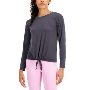 ID Ideology Women S‎ Tie Front Top Gray Size Large